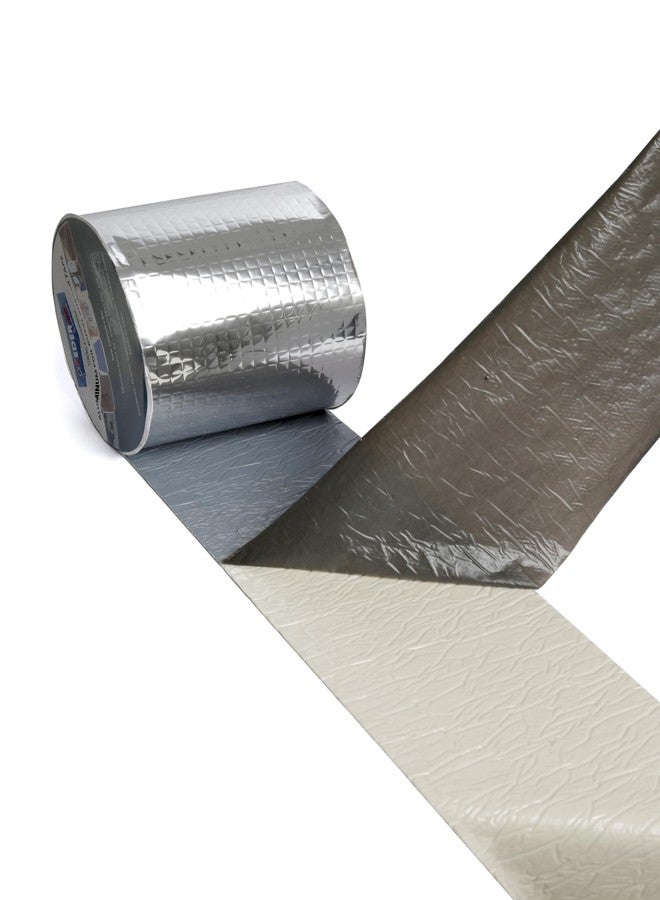Keder Max Aluminum Foil Adhesive Permanent Repair Tape Pipe Leakage Repair Tape, Butyl Rubber Tape Super Strong Duct Tape Suitable for Boat Sealing, for Your Leakage Issue (4 inch, 5 MTR) - Image 2